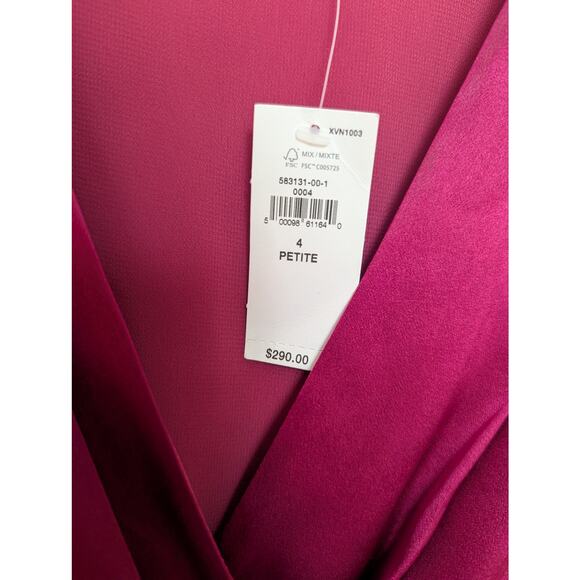 Banana Republic Dress Size 4P Etude 100% Silk Maxi Berry Pink Fuchsia NWT - Picture 6 of 16